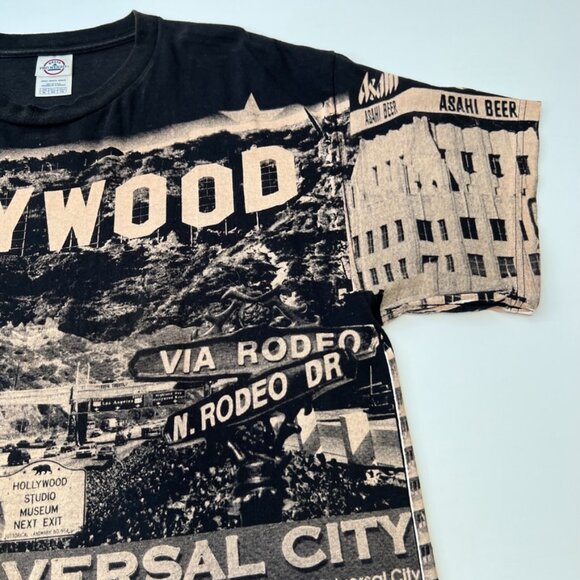 Vintage Novel Teez Shirt Men Extra Large Hollywood Rodeo All Over Print Core Ex - Picture 5 of 15